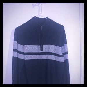 COZY Blue x White Quarter ZIP Pullover